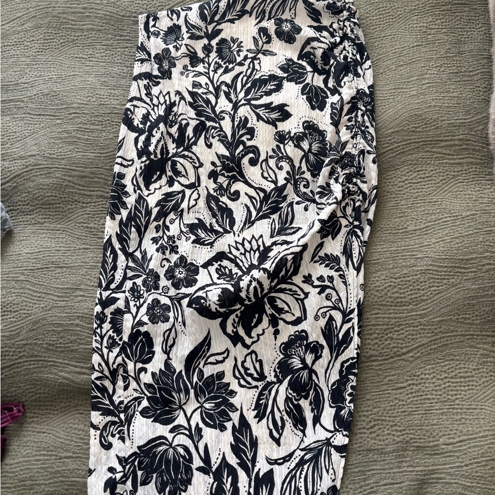 Floral Black and White Women's Skirt